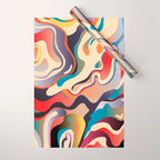 Retro Colorful Liquid Swirls Wrapping Paper Gallery Image 1