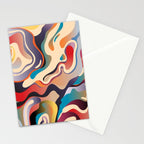 Retro Colorful Liquid Swirls Stationery Card Gallery Image 2