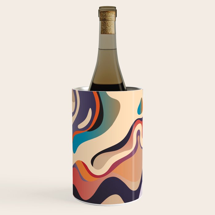 Retro Colorful Liquid Swirls Wine Chiller Gallery Image 1