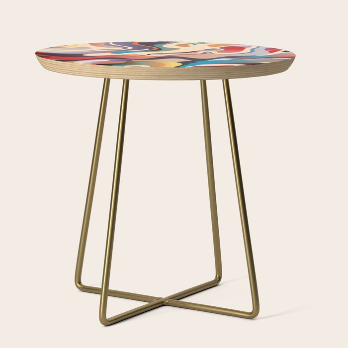 Retro Colorful Liquid Swirls Side Table Gallery Image 1