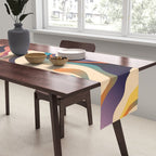 Retro Colorful Liquid Swirls Table Runner Gallery Image 2