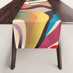 Retro Colorful Liquid Swirls Table Runner Gallery Image 1