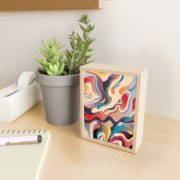 Retro Colorful Liquid Swirls Mini Art Print Gallery Image 2