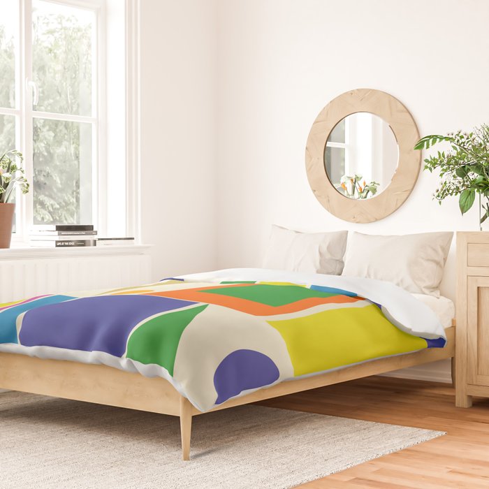 Modtastic Palm Springs Colorful Mid Century Modern Abstract Geometric Duvet Cover Gallery Image 2