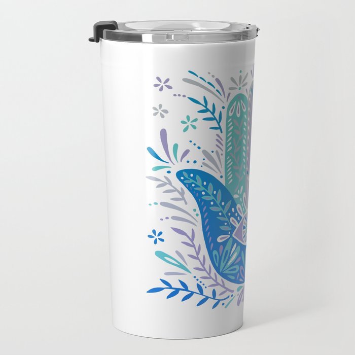 Hamsa Hand - Blue & Turquoise Palette Travel Mug Gallery Image 3