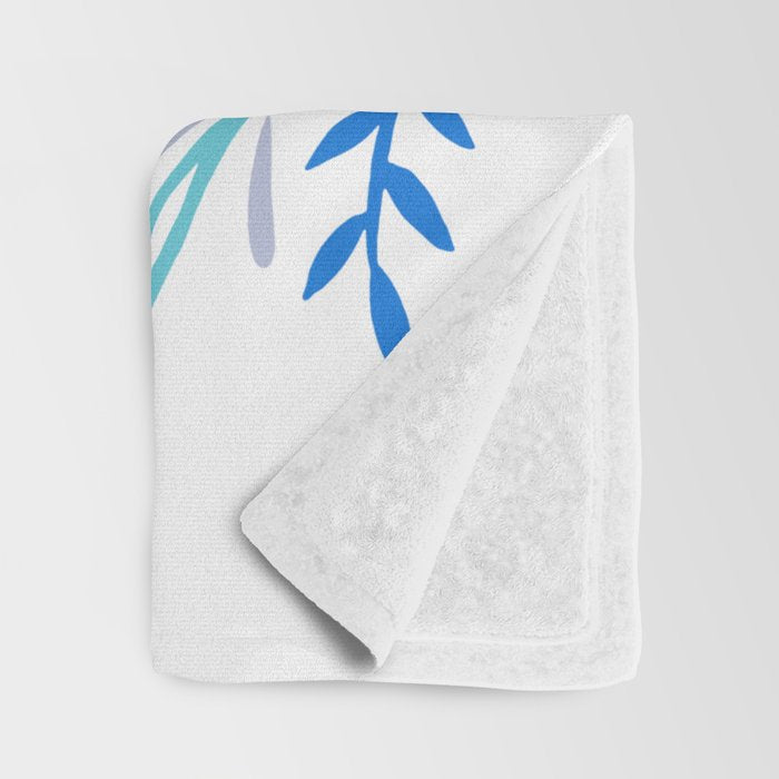 Hamsa Hand - Blue & Turquoise Palette Throw Blanket Gallery Image 3