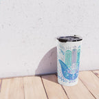 Hamsa Hand - Blue & Turquoise Palette Travel Mug Gallery Image 4