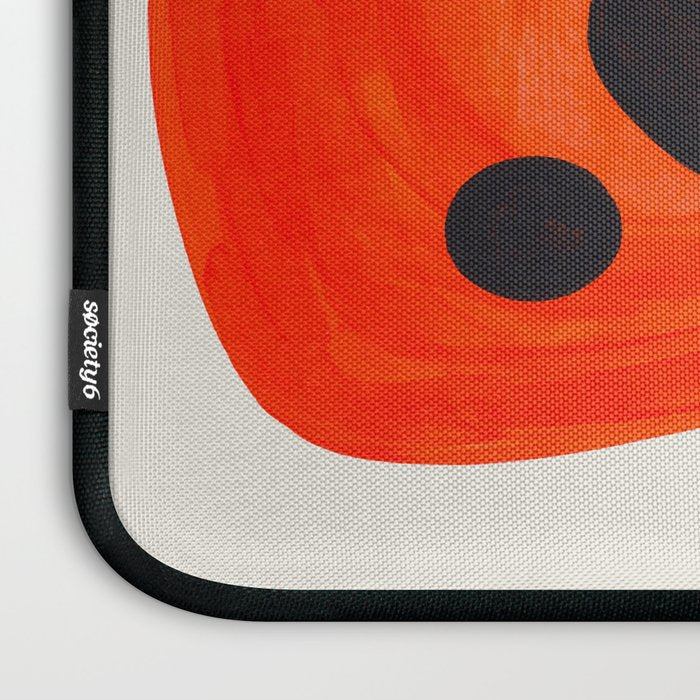 Colorful Mid Century Modern Abstract Fun Shapes Patterns Space Age Orange Yellow Orbit Bubbles Laptop Sleeve Gallery Image 3