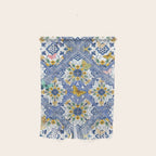 Blue ceramic maiolica tiles, yellow flowers and butterflies Wall Hanging Gallery Image 1