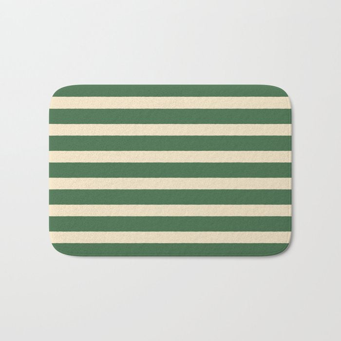 Simple Stripes Pattern - Deep Green Bath Mat Gallery Image 1