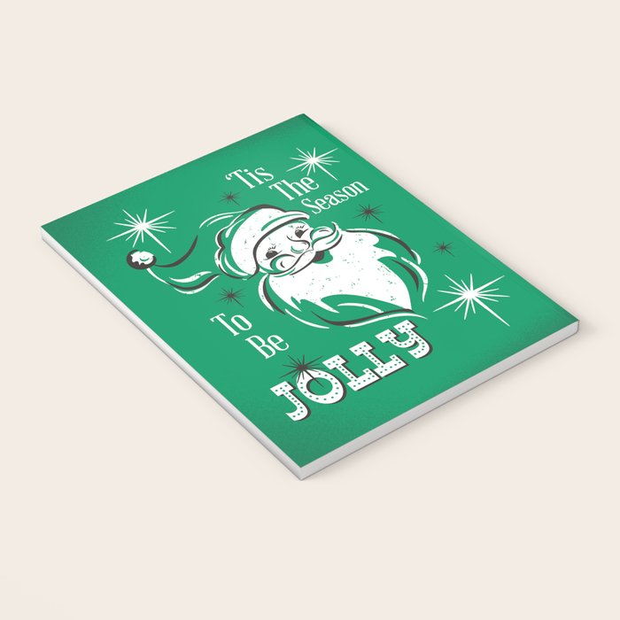 'Tis The Season - Retro Santa Green Notebook Gallery Image 3