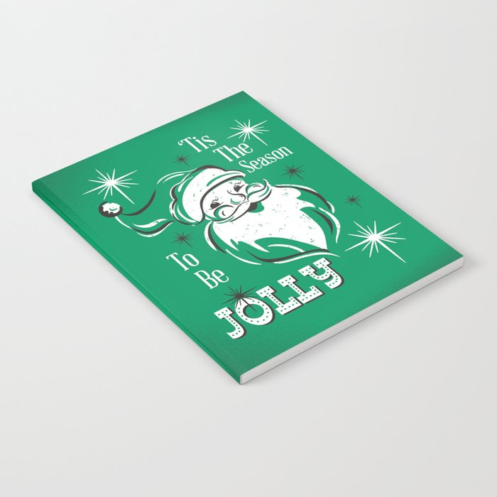 'Tis The Season - Retro Santa Green Notebook Gallery Image 2