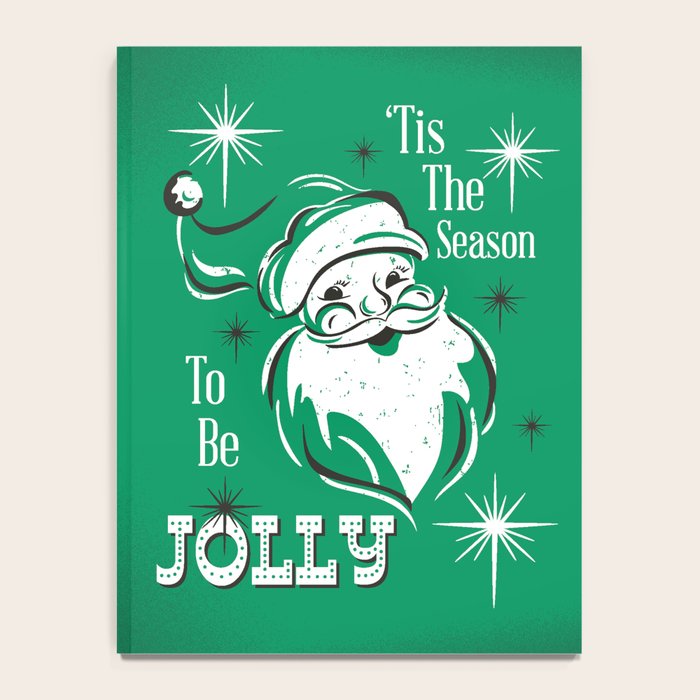 'Tis The Season - Retro Santa Green Notebook Gallery Image 4