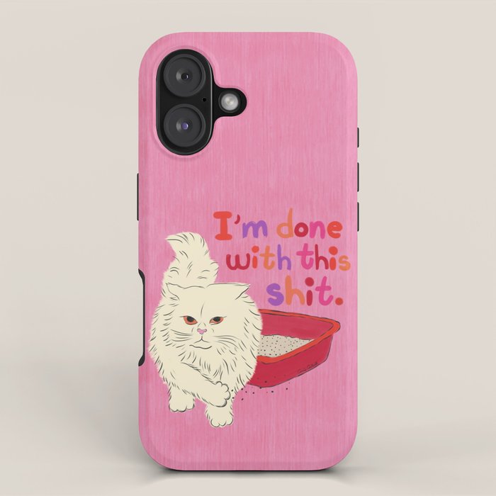 I'm Done With This Shit - Funny Cat Pun iPhone Case Gallery Image 1