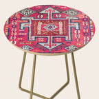 Malatya  Antique Kurdish Turkish Rug Print Side Table Gallery Image 2