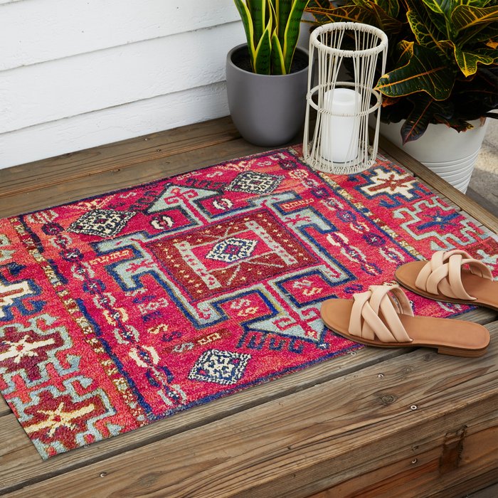 Malatya  Antique Kurdish Turkish Rug Print Outdoor Rug Gallery Image 2