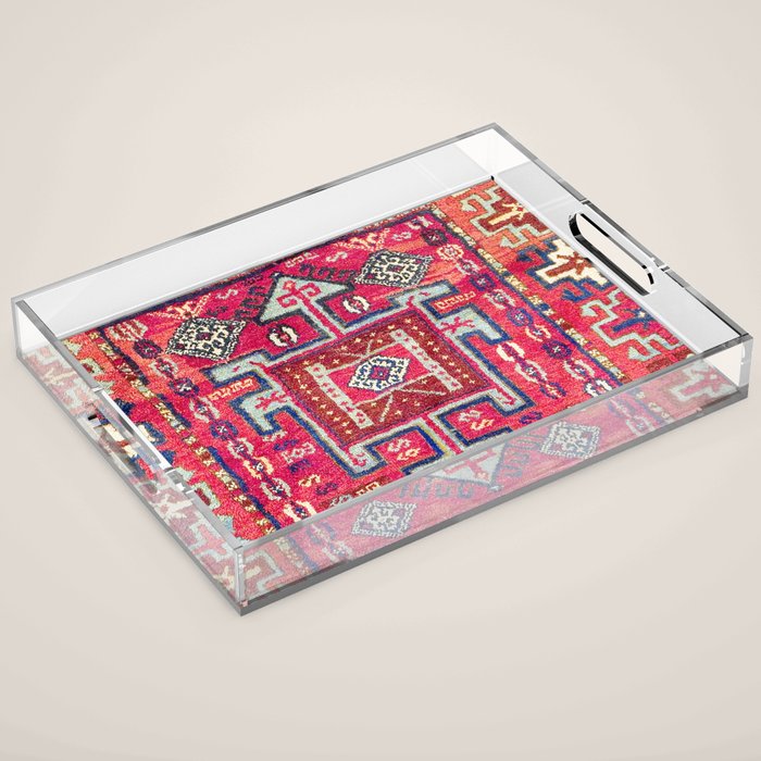 Malatya  Antique Kurdish Turkish Rug Print Acrylic Tray Gallery Image 1