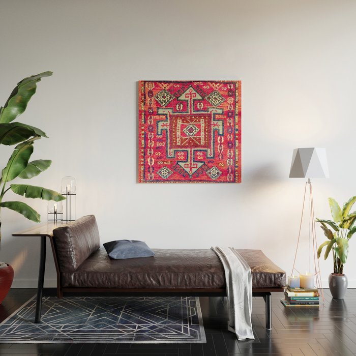 Malatya  Antique Kurdish Turkish Rug Print Wood Wall Art Gallery Image 2