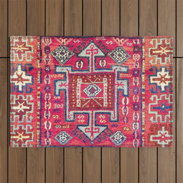 Malatya  Antique Kurdish Turkish Rug Print Outdoor Rug Gallery Image 1