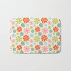 Retro Pinwheel Snowflakes - Holiday Colors Bath Mat Gallery Image 1