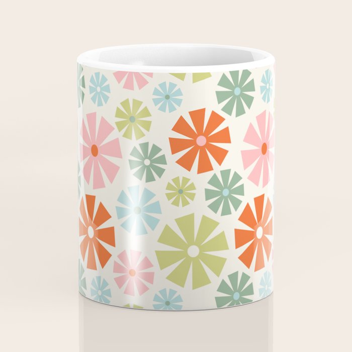 Retro Pinwheel Snowflakes - Holiday Colors Coffee Mug Gallery Image 4