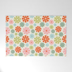 Retro Pinwheel Snowflakes - Holiday Colors Welcome Mat Gallery Image 1