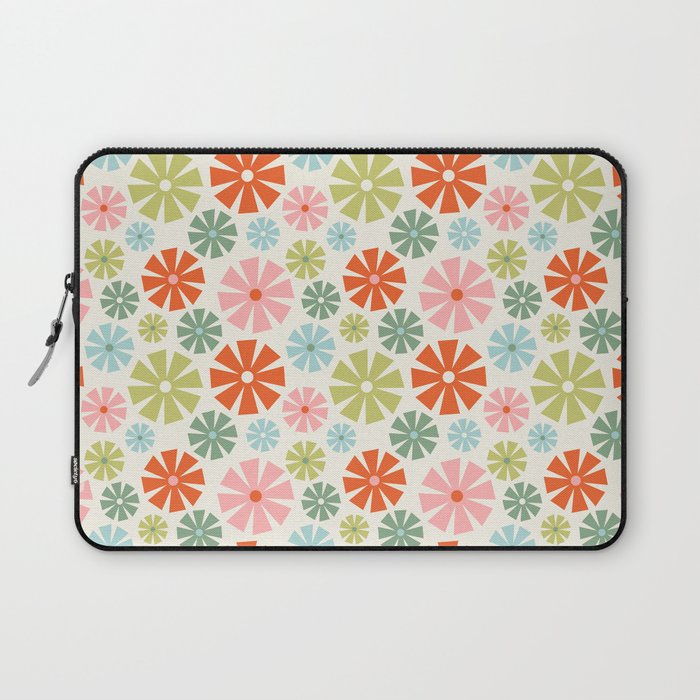 Retro Pinwheel Snowflakes - Holiday Colors Laptop Sleeve Gallery Image 1