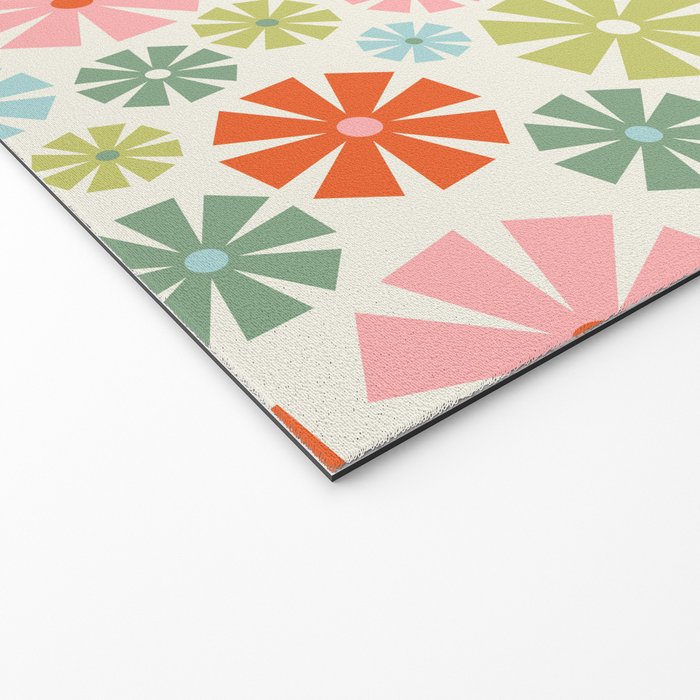 Retro Pinwheel Snowflakes - Holiday Colors Welcome Mat Gallery Image 2