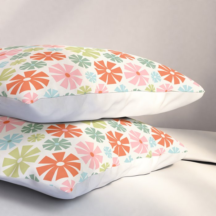 Retro Pinwheel Snowflakes - Holiday Colors Pillow Sham Gallery Image 3