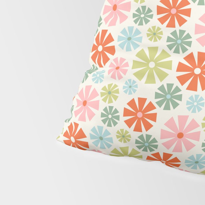 Retro Pinwheel Snowflakes - Holiday Colors Pillow Sham Gallery Image 4