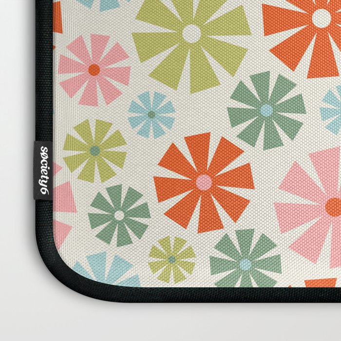 Retro Pinwheel Snowflakes - Holiday Colors Laptop Sleeve Gallery Image 3