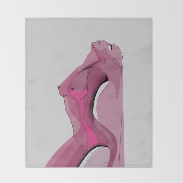 Pink Nudity Throw Blanket Gallery Image 2