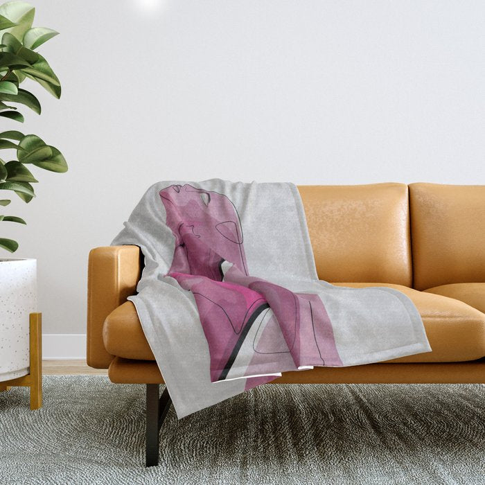 Pink Nudity Throw Blanket Gallery Image 1