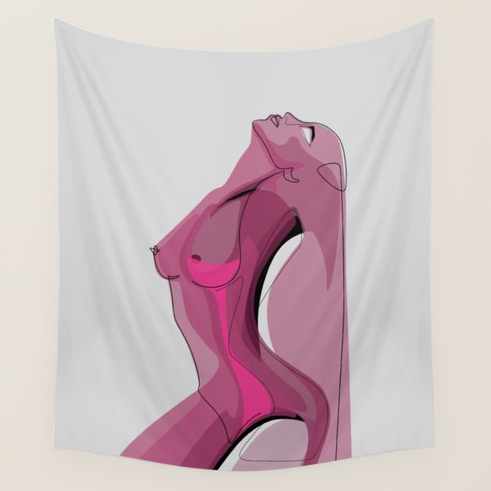 Pink Nudity Wall Tapestry Gallery Image 1