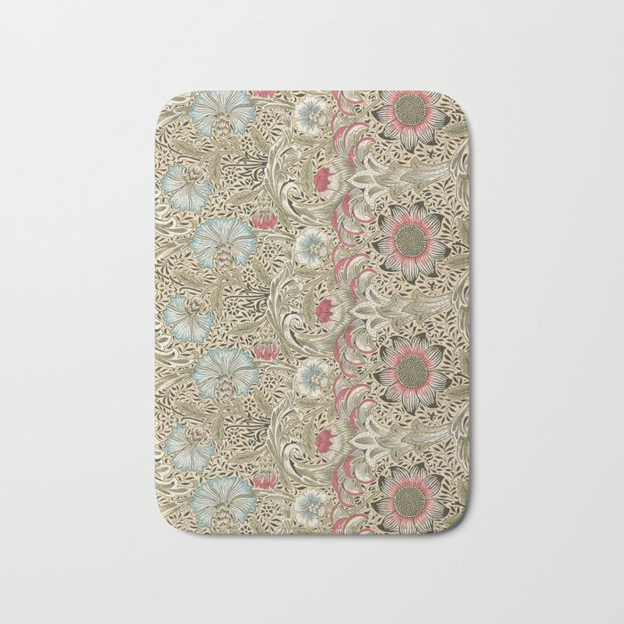 Corncockle Vintage William Morris Floral Bath Mat Gallery Image 1