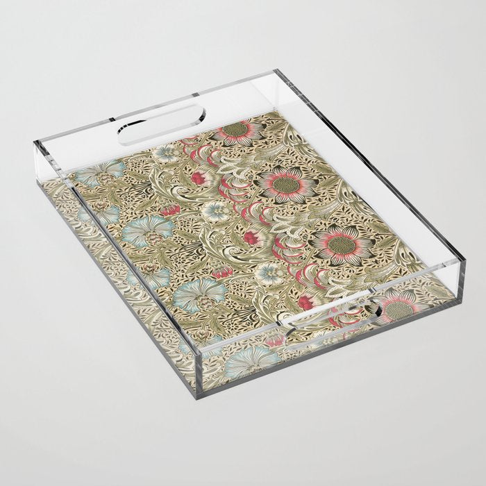 Corncockle Vintage William Morris Floral Acrylic Tray Gallery Image 1