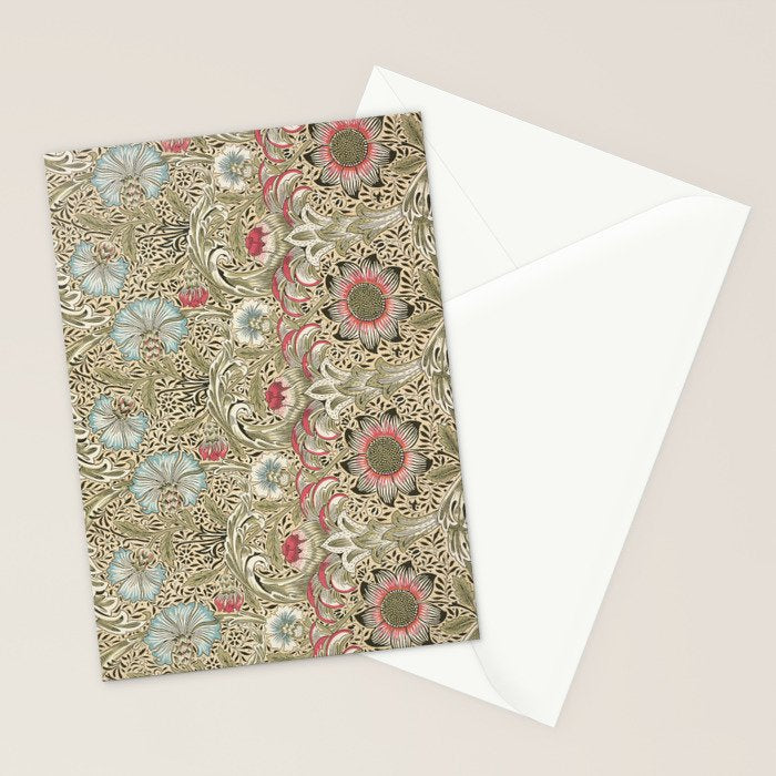 Corncockle Vintage William Morris Floral Stationery Card Gallery Image 2