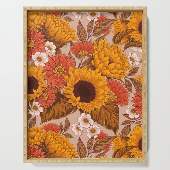 Sunflowers - Sunset Meadow Serving Tray Gallery Image 1