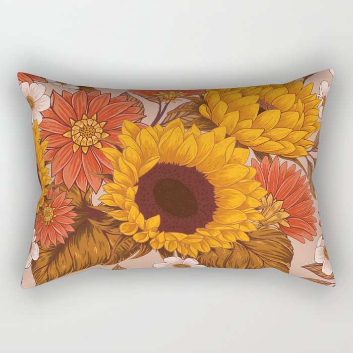 Sunflowers - Sunset Meadow Rectangular Pillow Gallery Image 1