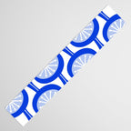 Atomic Drops Mid Century Modern Pattern Royal Blue Light Blue White Table Runner Gallery Image 3