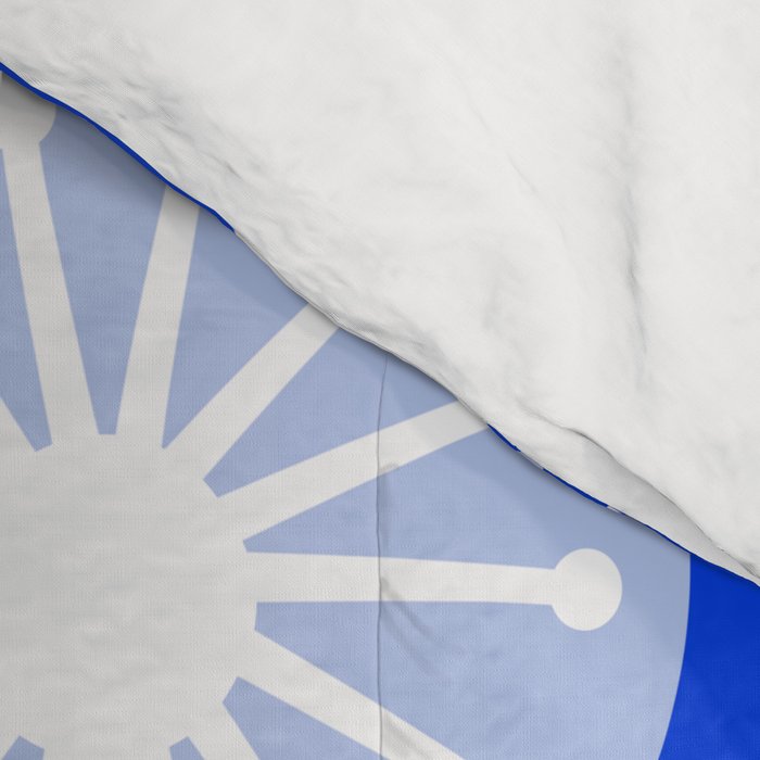 Atomic Drops Mid Century Modern Pattern Royal Blue Light Blue White Comforter Gallery Image 4