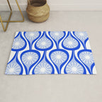 Atomic Drops Mid Century Modern Pattern Royal Blue Light Blue White Rug Gallery Image 1