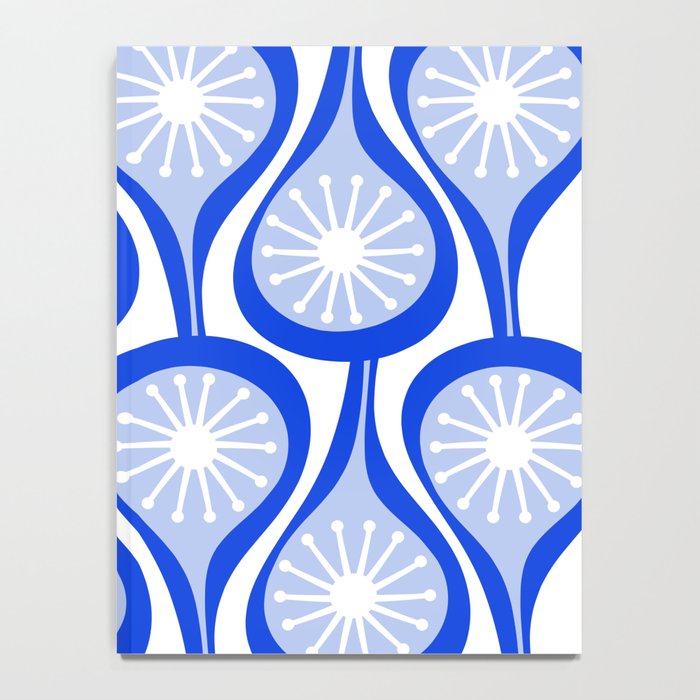 Atomic Drops Mid Century Modern Pattern Royal Blue Light Blue White Notebook Gallery Image 4