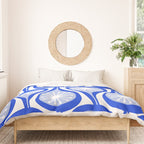 Atomic Drops Mid Century Modern Pattern Royal Blue Light Blue White Duvet Cover Gallery Image 3