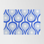 Atomic Drops Mid Century Modern Pattern Royal Blue Light Blue White Rug Gallery Image 2