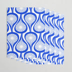 Atomic Drops Mid Century Modern Pattern Royal Blue Light Blue White Wrapping Paper Gallery Image 3