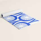 Atomic Drops Mid Century Modern Pattern Royal Blue Light Blue White Yoga Mat Gallery Image 2