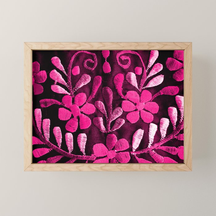 Hot Pink Mexican Flowers Mini Art Print Gallery Image 1