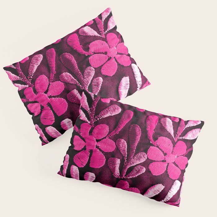 Hot Pink Mexican Flowers Pillow Sham Gallery Image 1