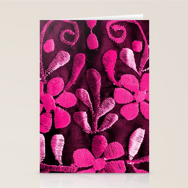 Hot Pink Mexican Flowers Stationery Card Gallery Image 1